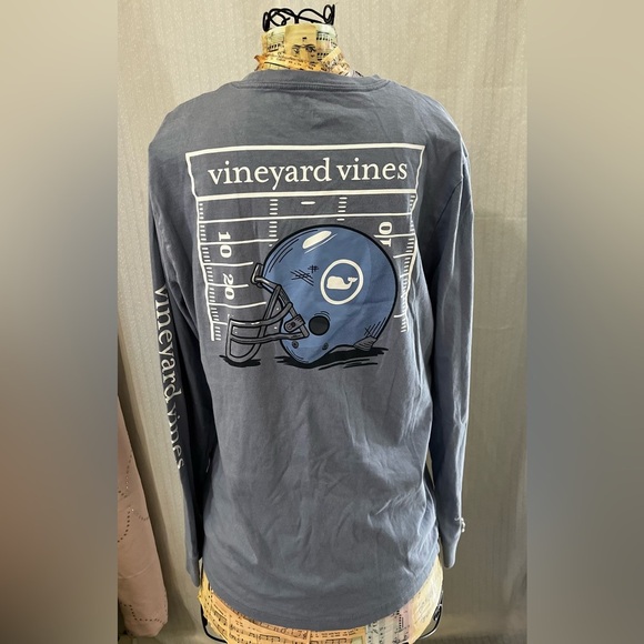 Vineyard Vines Blue Football Graphic Tee - Picture 3 of 4